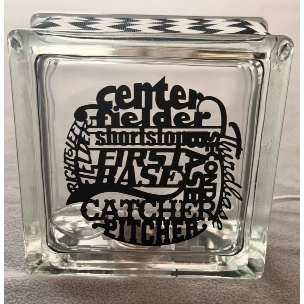 Baseball Lighted Glass Block- Decor- Coach/Player Gift/Team Moms/Fans
